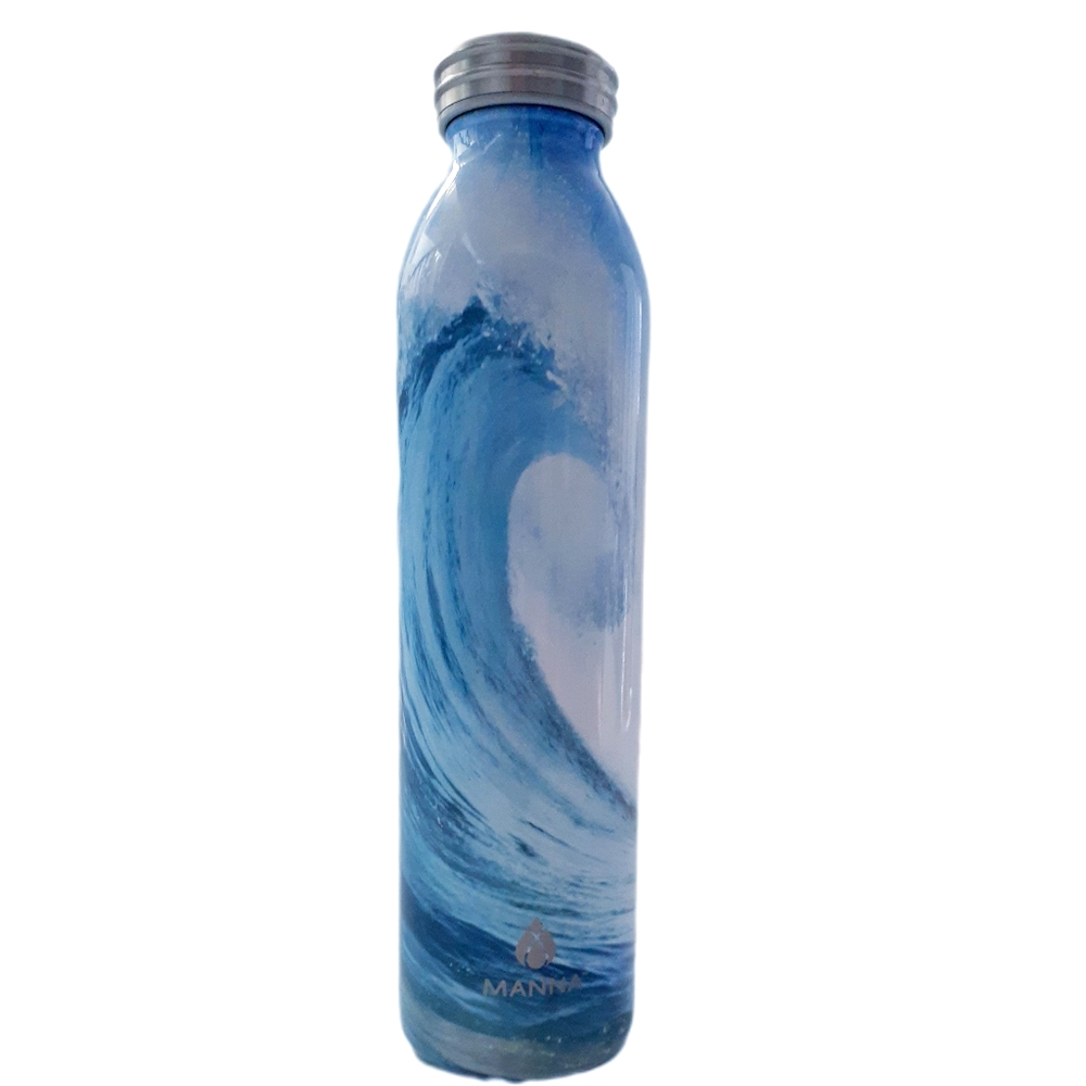 Manna Retro Ocean Wave Stainless Steel Reusable Water Bottle